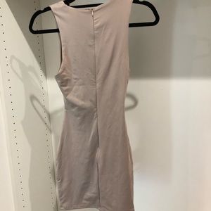 Nude cutout mini dress
